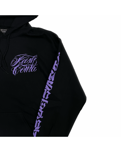 KUSH COMA Def Metal V2 QB Mix Black Hoodie Purple Print