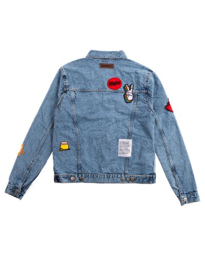 Bee Unusual “Feel Good Patchwork” Blue Denim Jacket