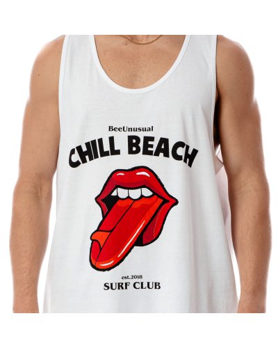 BEE UNUSUAL “Chill Beach” Surf Tank White