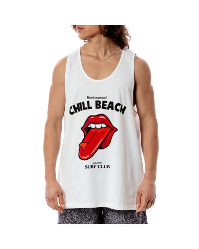 BEE UNUSUAL “Chill Beach” Surf Tank White