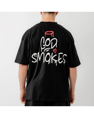BEE UNUSUAL ”God Smokes” Oversized T-shirt Black