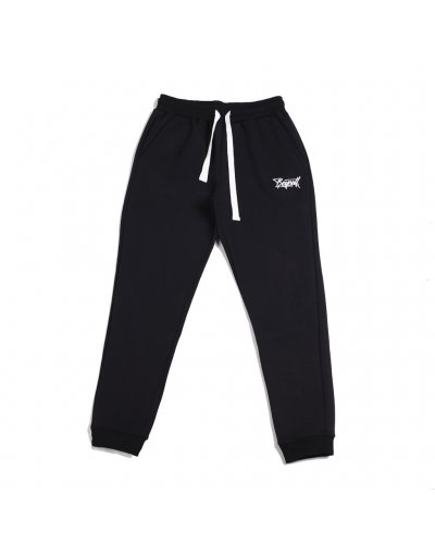 A.H.B. BLACK EMBROIDERED "BOYCOTT TAG" PANTS