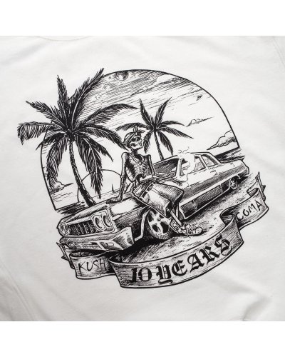 KUSH COMA 10 Year Kush Coma Anniversary White T-Shirt