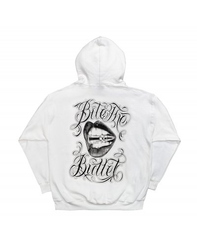 KUSH COMA Bite The Bullet White Hoodie