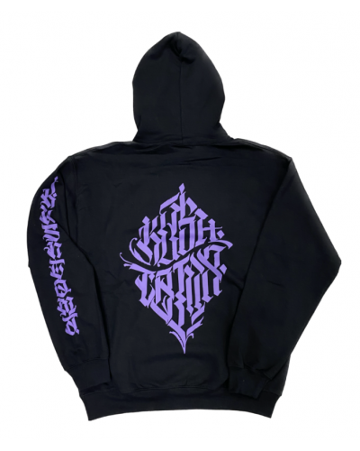 KUSH COMA Def Metal V2 QB Mix Black Hoodie Purple Print