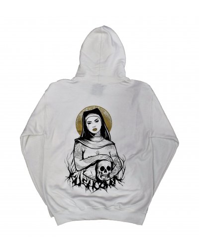 KUSH COMA NUN WITH A SKULL HOODIE WHITE