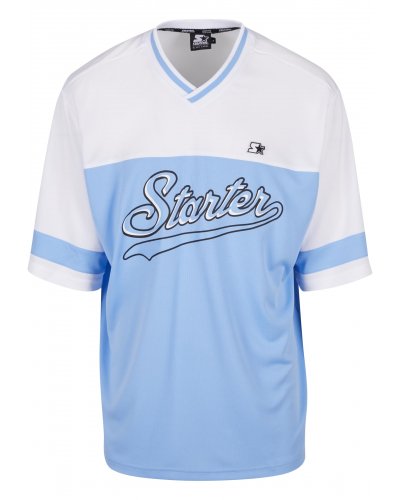 STARTER V-Neck Mesh Carolina Blue T-Shirt 