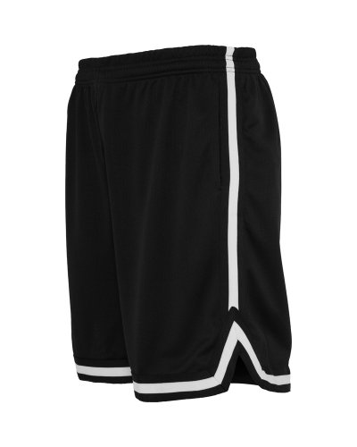 URBAN CLASSICS Stripes Mesh Shorts Black / White 