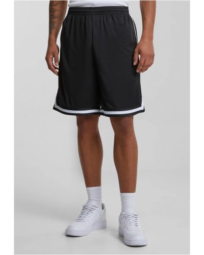 URBAN CLASSICS Stripes Mesh Shorts Black / White 