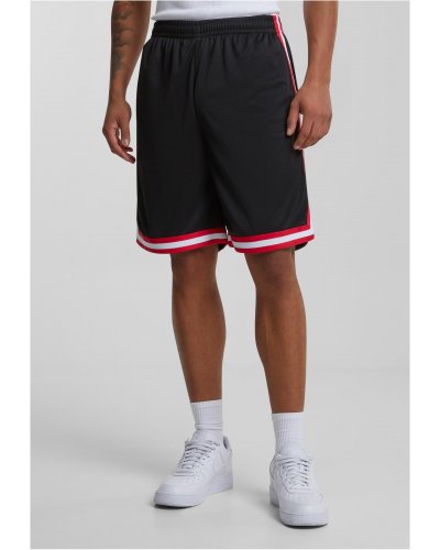 URBAN CLASSICS Stripes Mesh Shorts Black / Red / White 
