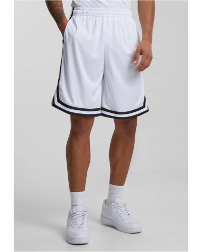 URBAN CLASSICS Stripes Mesh Shorts White / Black