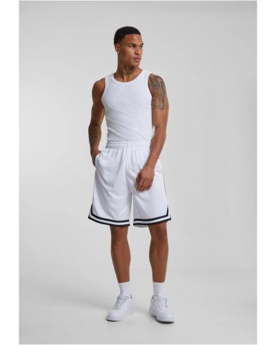URBAN CLASSICS Stripes Mesh Shorts White / Black