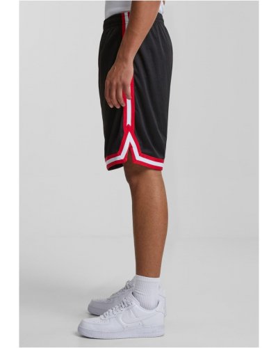 URBAN CLASSICS Stripes Mesh Shorts Black / Red / White 