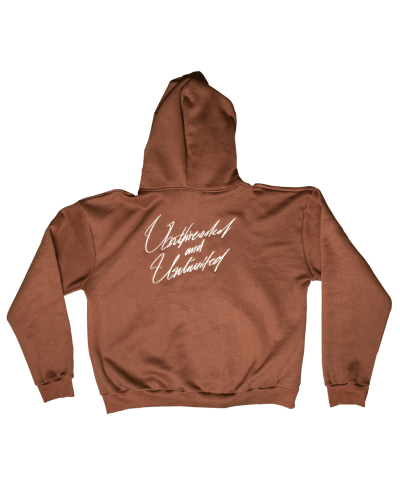 UNTHREADED OVERSIZED BROWN HOODIE 