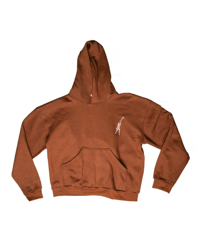 UNTHREADED OVERSIZED BROWN HOODIE 