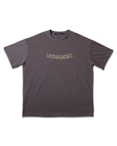 UNTHREADED OVERSIZED TEE IN SMOOTH CARBON