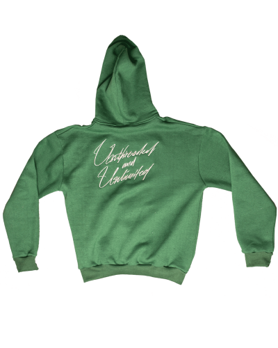 UNTHREADED OVERSIZED GREEN HOODIE 
