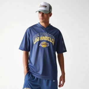 NEW ERA LA Lakers NBA Arch Dark Blue Mesh Oversized Jersey
