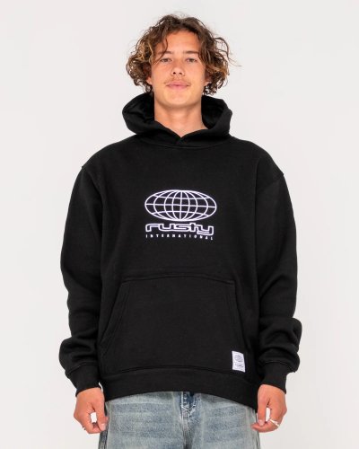 RUSTY INTERNATIONAL BLACK HOODED FLEECE