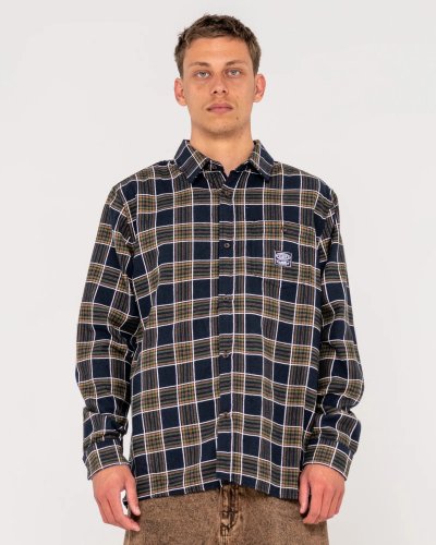 RUSTY BROOKS LONG SLEEVE SHIRT NAVY/CREAM 
