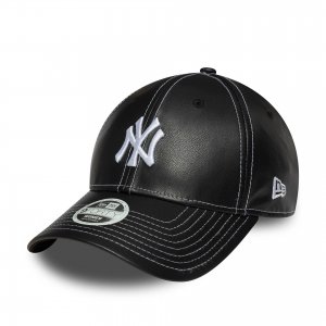 NEW ERA New York Yankees MLB Topstitch PU Black 9FORTY Adjustable Cap