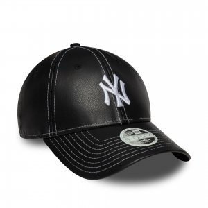 NEW ERA New York Yankees MLB Topstitch PU Black 9FORTY Adjustable Cap