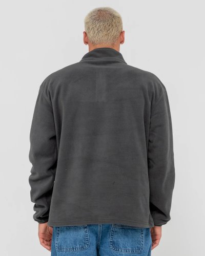 RUSTY CORE DIVISION POLAR FLEECE 1/4 ZIP COAL 