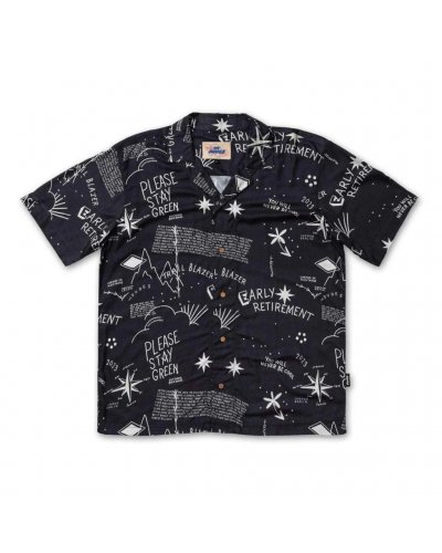 THE DUDES Trail Blazer Black Hawaiian Shirt
