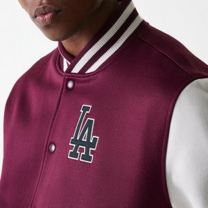 NEW ERA LA Dodgers MLB Dark Red Bomber Jacket