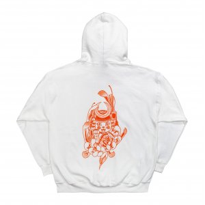 KUSH COMA Kristeake Lucky Cat White Hoodie