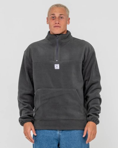 RUSTY CORE DIVISION POLAR FLEECE 1/4 ZIP COAL 
