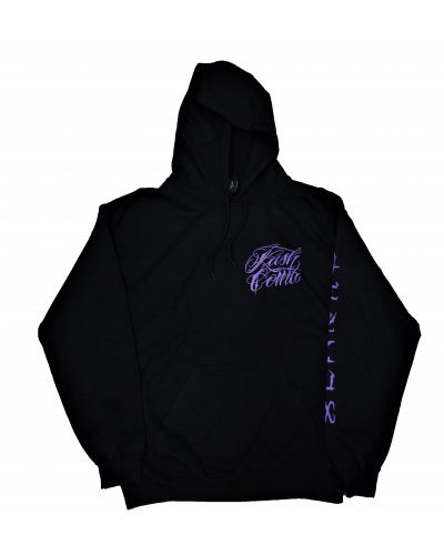 KUSH COMA Def Metal V1 QB Mix Black Hoodie Purple Print