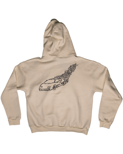 UNTHREADED OVERSIZED BROWN HOODIE 