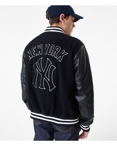 NEW ERA New York Yankees MLB Large Logo Black Varsity Jacket